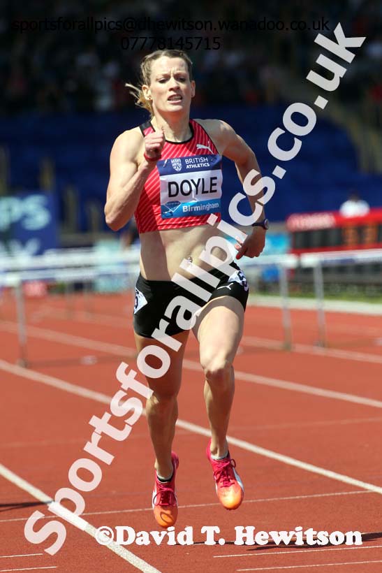 Eilidh Doyle (GB) womens 400 metres hurdles, IAAF Diamond League, Birmingham. Photo: David T. Hewitson/Sports for All Pics
